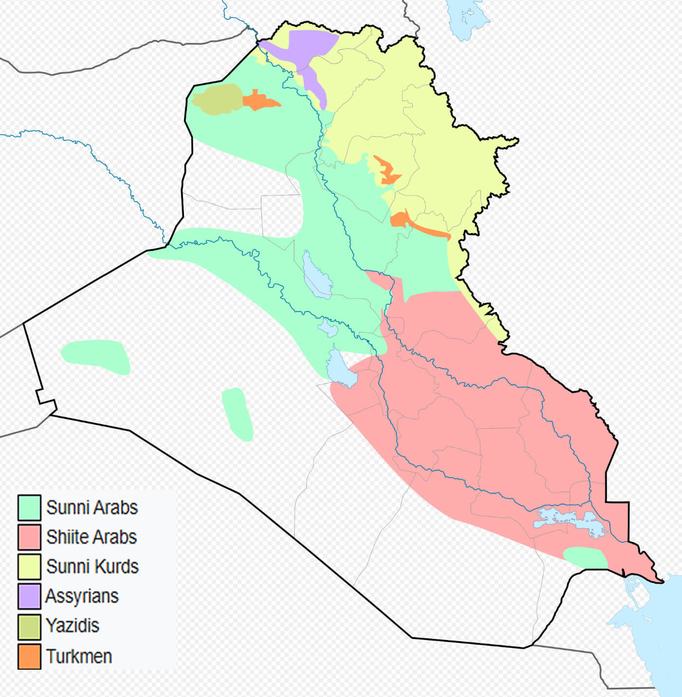 Map of ethnic groups in Iraq